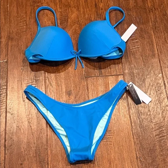 NWT! 32DDD Top SIZE SMALL Bottom Victoria's Secret Vibrant Blue Bikini - Picture 1 of 9